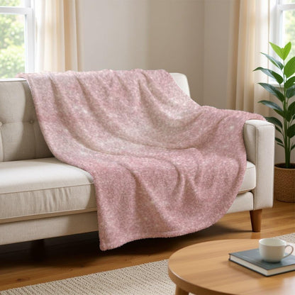 Festive Pink Shimmer Throw Blanket, Portable Throw Blankets for Women Men, Soft Plush Bed Blankets Decor Gifts for Sofa Couch Bedroom Living Rooms Warm All Season Home