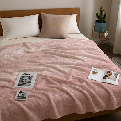 Festive Pink Shimmer Throw Blanket, Portable Throw Blankets for Women Men, Soft Plush Bed Blankets Decor Gifts for Sofa Couch Bedroom Living Rooms Warm All Season Home