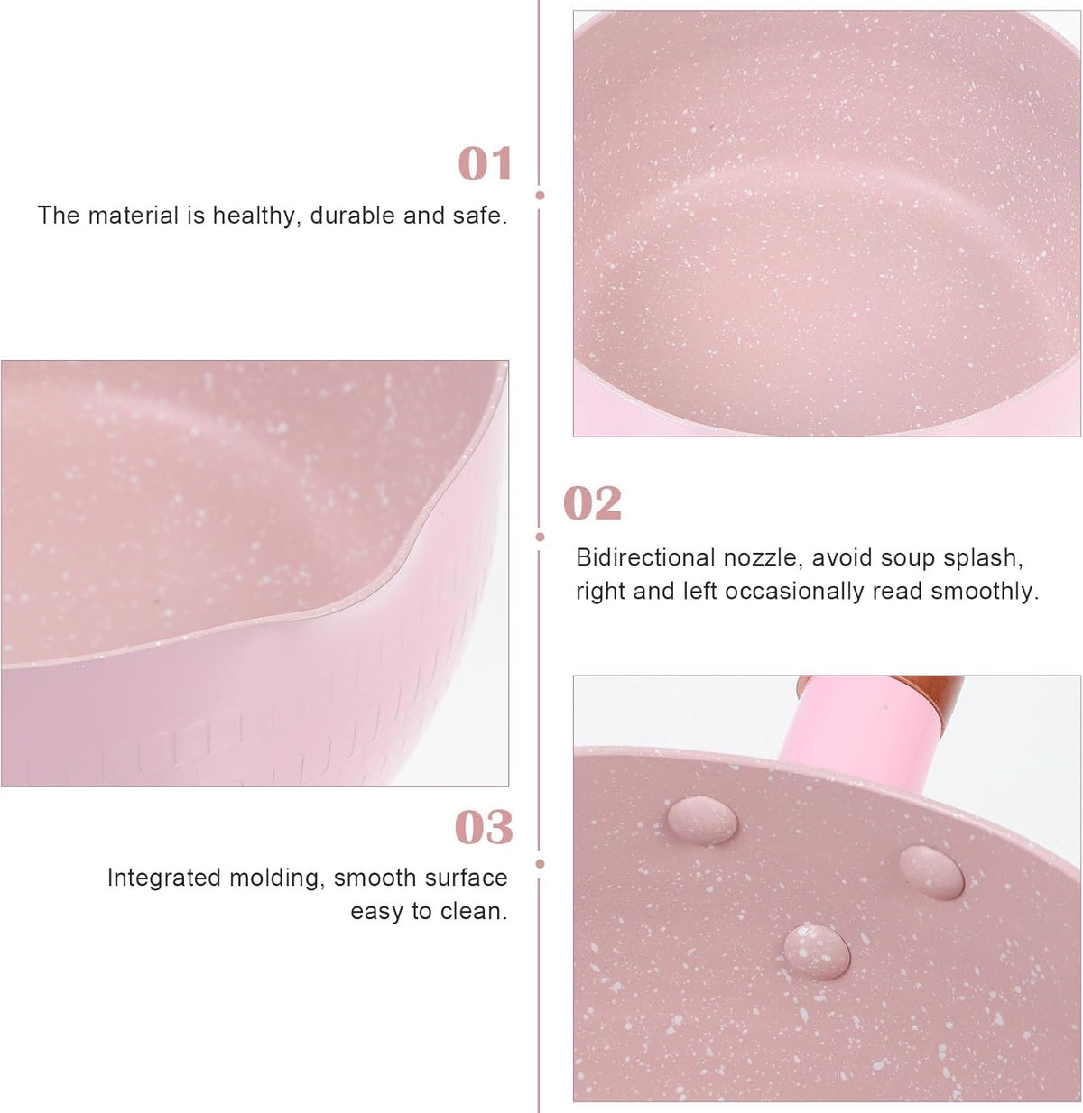 Aluminium Soup Pot Milk Pan 18cm Pink Japanese Yukihira Style Food Cookware Lightweight Cooking Pot for Stove Top