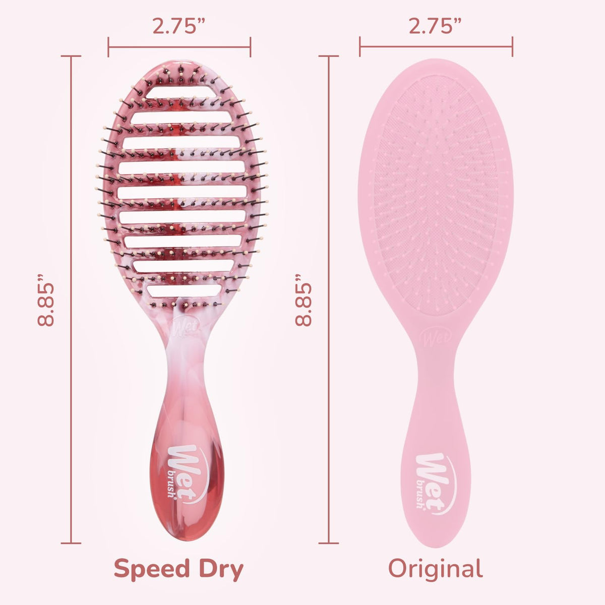 Speed Dry Hair Brush, Pink (Sweet Seaglass) - Vented Design & Soft HeatFlex Bristles Are Blow Dry Safe - Ergonomic Handle Manages Tangles - Pain-Free Hair Accessories
