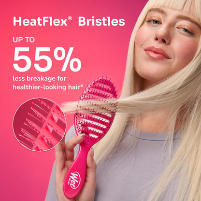 Speed Dry Hair Brush, Pink (Sweet Seaglass) - Vented Design & Soft HeatFlex Bristles Are Blow Dry Safe - Ergonomic Handle Manages Tangles - Pain-Free Hair Accessories