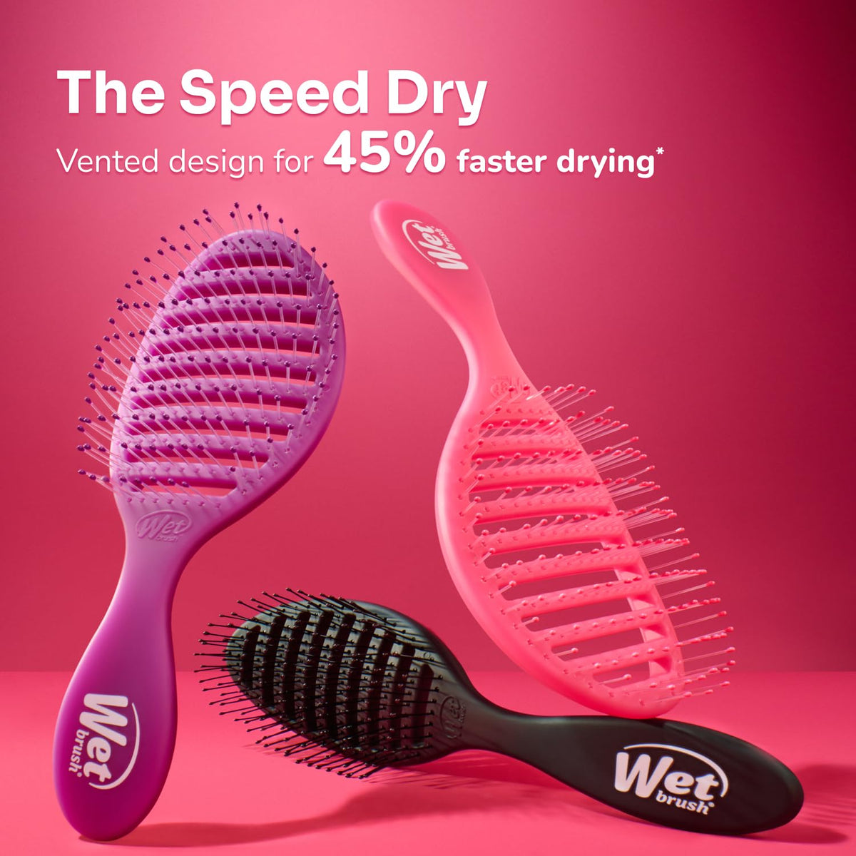 Speed Dry Hair Brush, Pink (Sweet Seaglass) - Vented Design & Soft HeatFlex Bristles Are Blow Dry Safe - Ergonomic Handle Manages Tangles - Pain-Free Hair Accessories