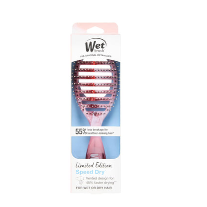 Speed Dry Hair Brush, Pink (Sweet Seaglass) - Vented Design & Soft HeatFlex Bristles Are Blow Dry Safe - Ergonomic Handle Manages Tangles - Pain-Free Hair Accessories