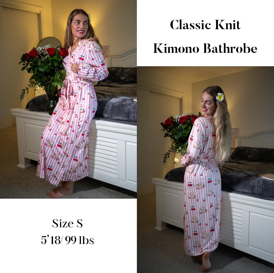 Womens Robes Lightweight Soft Knit Bathrobe Full Length Sleepwear