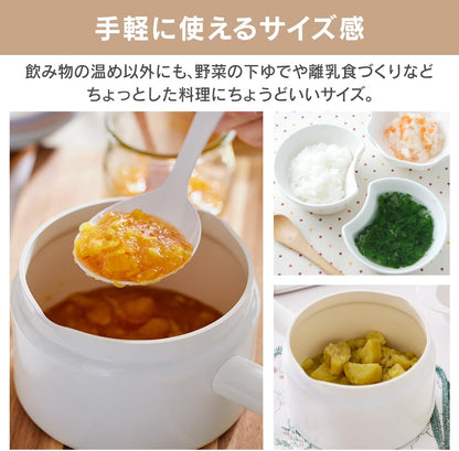 MLKP-14 Hot Pot, Double-Handed Pot, Milk Pan, 5.5 inches (14 cm), Non-Stick Ingredients, Stain Removal, Comfortable Ceramic Coating that Continues to Use "Run" in Use, Light Pink