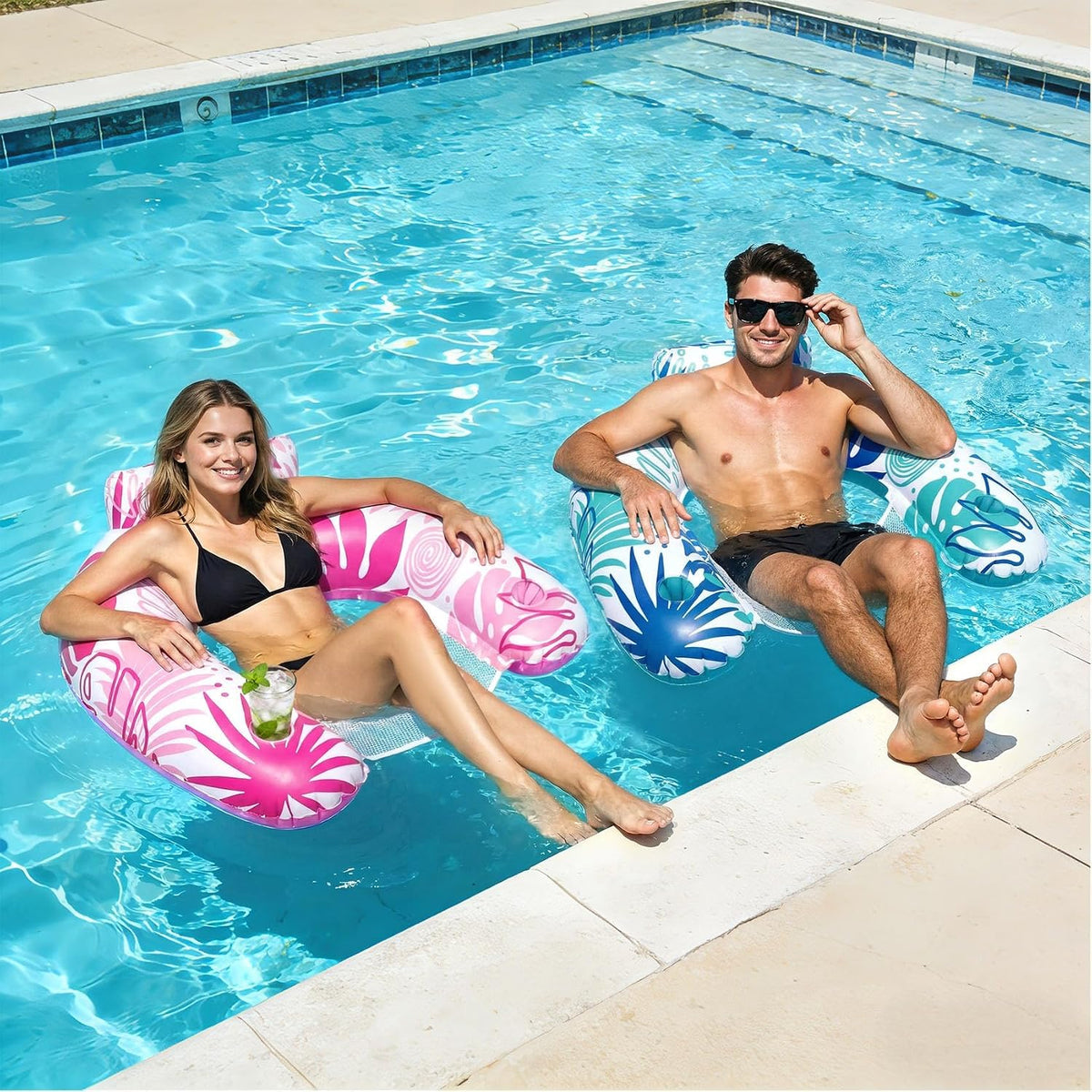 Pool Floats Adult, 3Pack/2Pack/1Pack Inflatable Pool Float Chair