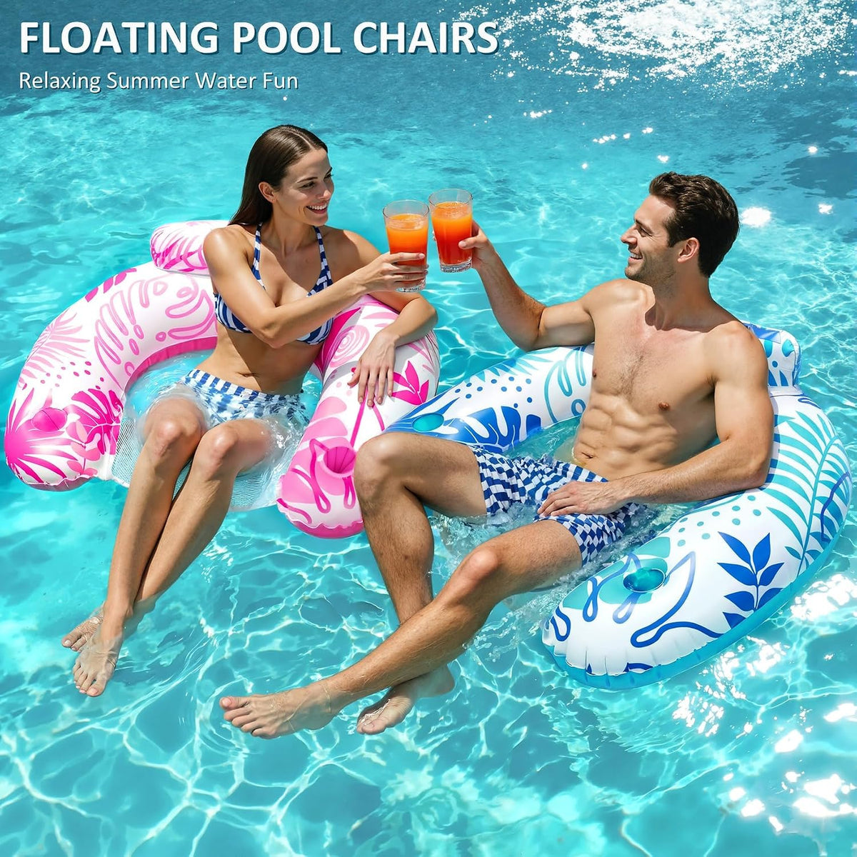 Pool Floats Adult, 3Pack/2Pack/1Pack Inflatable Pool Float Chair