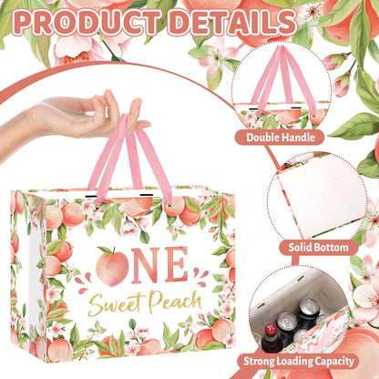 Peach 1st Birthday Party Supplies Large Peach Sweet One Gift Bag with Wrapping Paper and Card First Birthday Decorations Wrapping Paper Bag for Baby Girl Baby Shower Gender Reveal Party Supplies