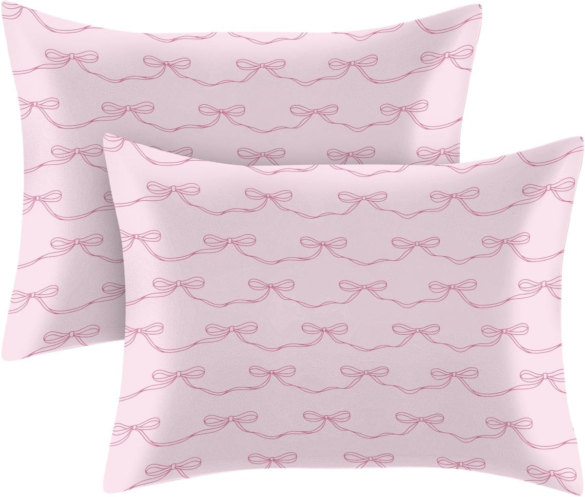 2 Pack Satin Pillowcase, Smooth Silk Pillowcase with Hidden