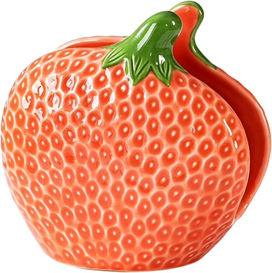 Ceramic Strawberry Napkin Holder, Pink