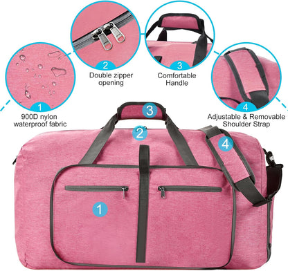 Foldable Duffle Bag for Travel Weekend Overnight Gym Camping