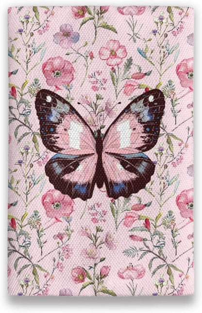 Pink Flower Tissue Holder Reusable Travel Tissue Pouch Fabric Purse Zipper Enclosed Pouches Tissue Holder for Purse Coins for Bag Car Office Home