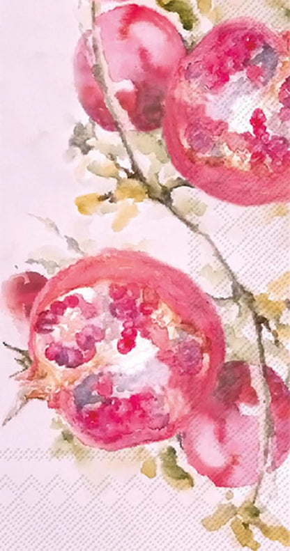 IHR Ideal Home Range Dinner Napkins Mangiacotti Disposable 3-Ply Paper Hand Towels, 8.5" x 4.5", Pomegranate, 16-Count
