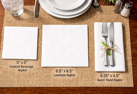 IHR Ideal Home Range Dinner Napkins Mangiacotti Disposable 3-Ply Paper Hand Towels, 8.5" x 4.5", Pomegranate, 16-Count