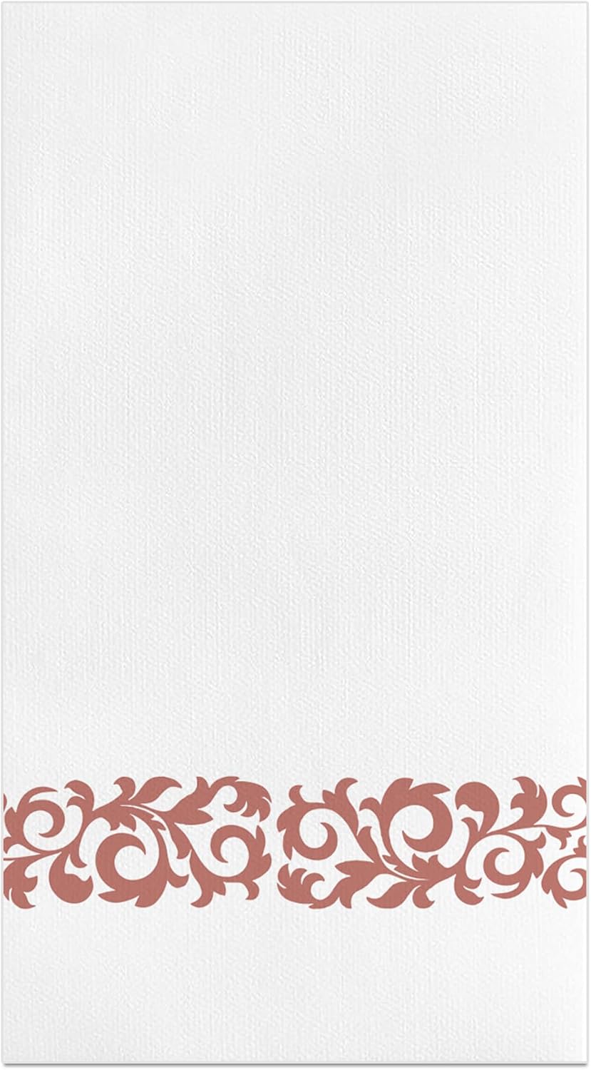 80 Count Rose Gold Guest Towels, 8 x 4.5 Inch Linen-Like Dinner Napkins Set