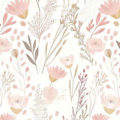 Pink Floral Wallpaper Peel and Stick, Boho Self Adhesive Removable Wall Paper for Bedroom Home Decoration 17.7 x 118 Inch