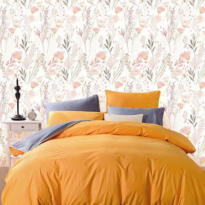 Pink Floral Wallpaper Peel and Stick, Boho Self Adhesive Removable Wall Paper for Bedroom Home Decoration 17.7 x 118 Inch