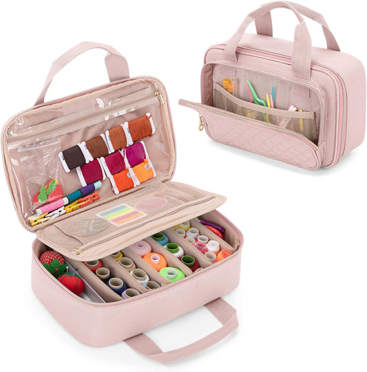 Puffer Sewing Organizer Bag, Sewing Supplies Organizer, Pink