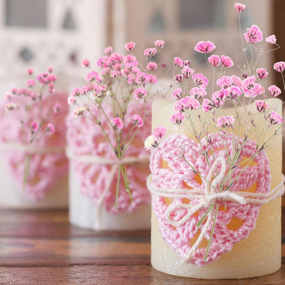 100 Pcs Dried Baby Breath Flowers Bulk Real Pressed,Pink