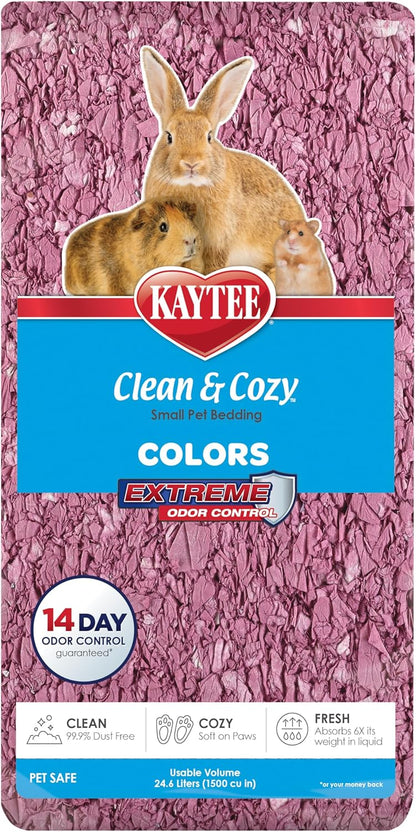 Kaytee Clean & Cozy Colors, Small Animal Bedding with Extreme Odor Control, Plum, 24.6 Liters