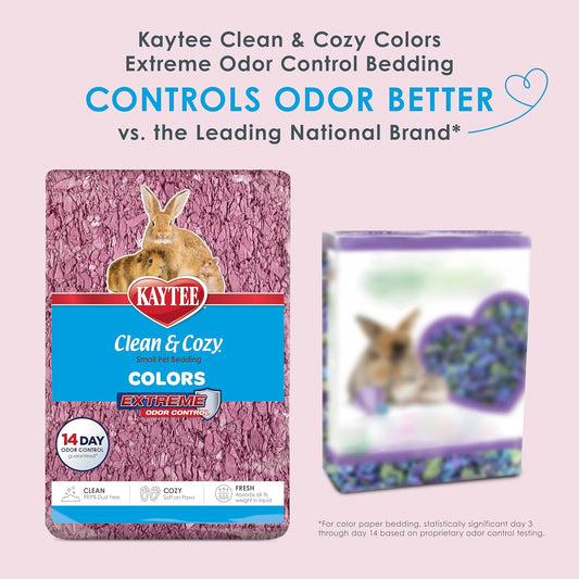 Kaytee Clean & Cozy Colors, Small Animal Bedding with Extreme Odor Control, Plum, 24.6 Liters