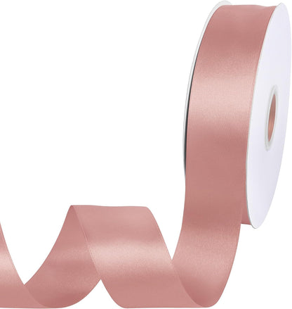 Double Face Peach Pink Satin Ribbon 1-1/2 inch X 100 Yards Fabric Ribbons for Gift Wrapping Bows Bouquet Sewing Craft Home Decor Hair Floral
