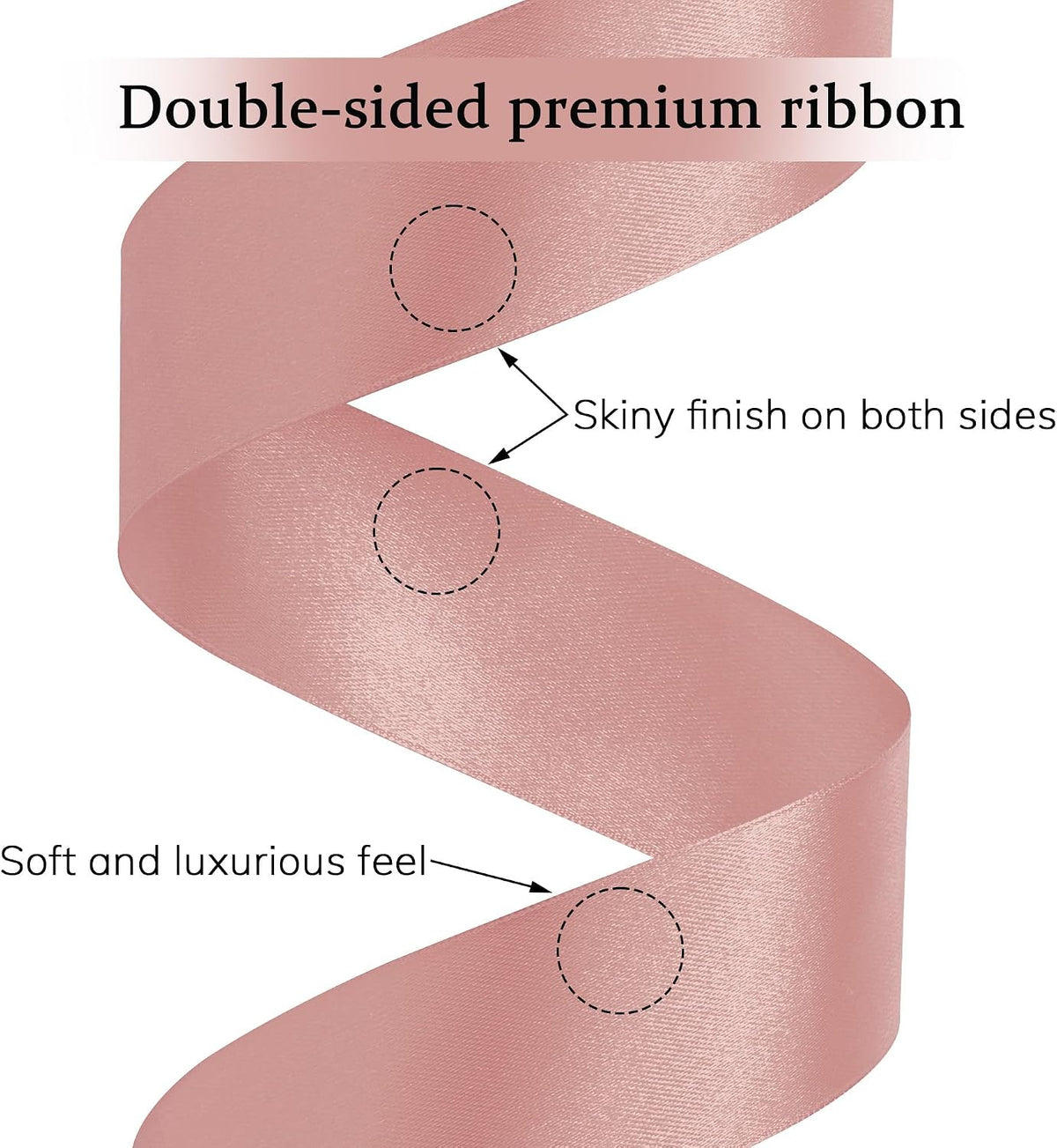 Double Face Peach Pink Satin Ribbon 1-1/2 inch X 100 Yards Fabric Ribbons for Gift Wrapping Bows Bouquet Sewing Craft Home Decor Hair Floral
