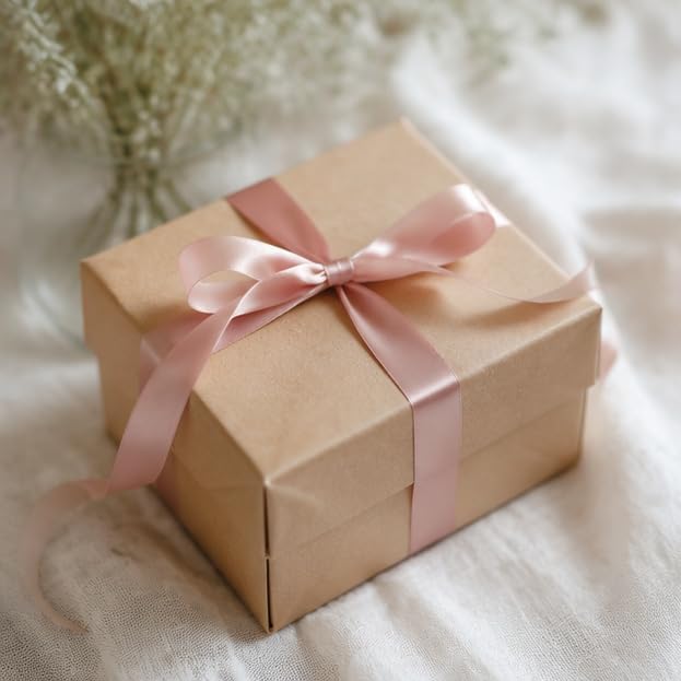Double Face Peach Pink Satin Ribbon 1-1/2 inch X 100 Yards Fabric Ribbons for Gift Wrapping Bows Bouquet Sewing Craft Home Decor Hair Floral