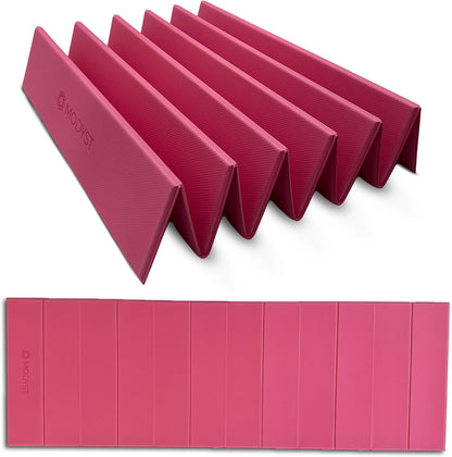 Folding Yoga Mat, TPE Folding Yoga Mat, Foldable Exercise Mat for Yoga, Pilates, Floor Workouts, Compact Design, Travel Friendly, Ideal for Home & Gym, Knee pad, Kneeling pad, No Roll Mat