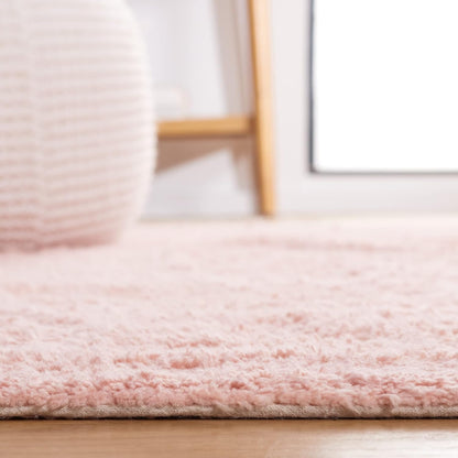 Washable Rug Easy Care Collection - 6' Round, Pink & Ivory, Handmade Cotton, Easy to Clean, Ideal for Living Room, Bedroom, Dining Space (ECR211U)