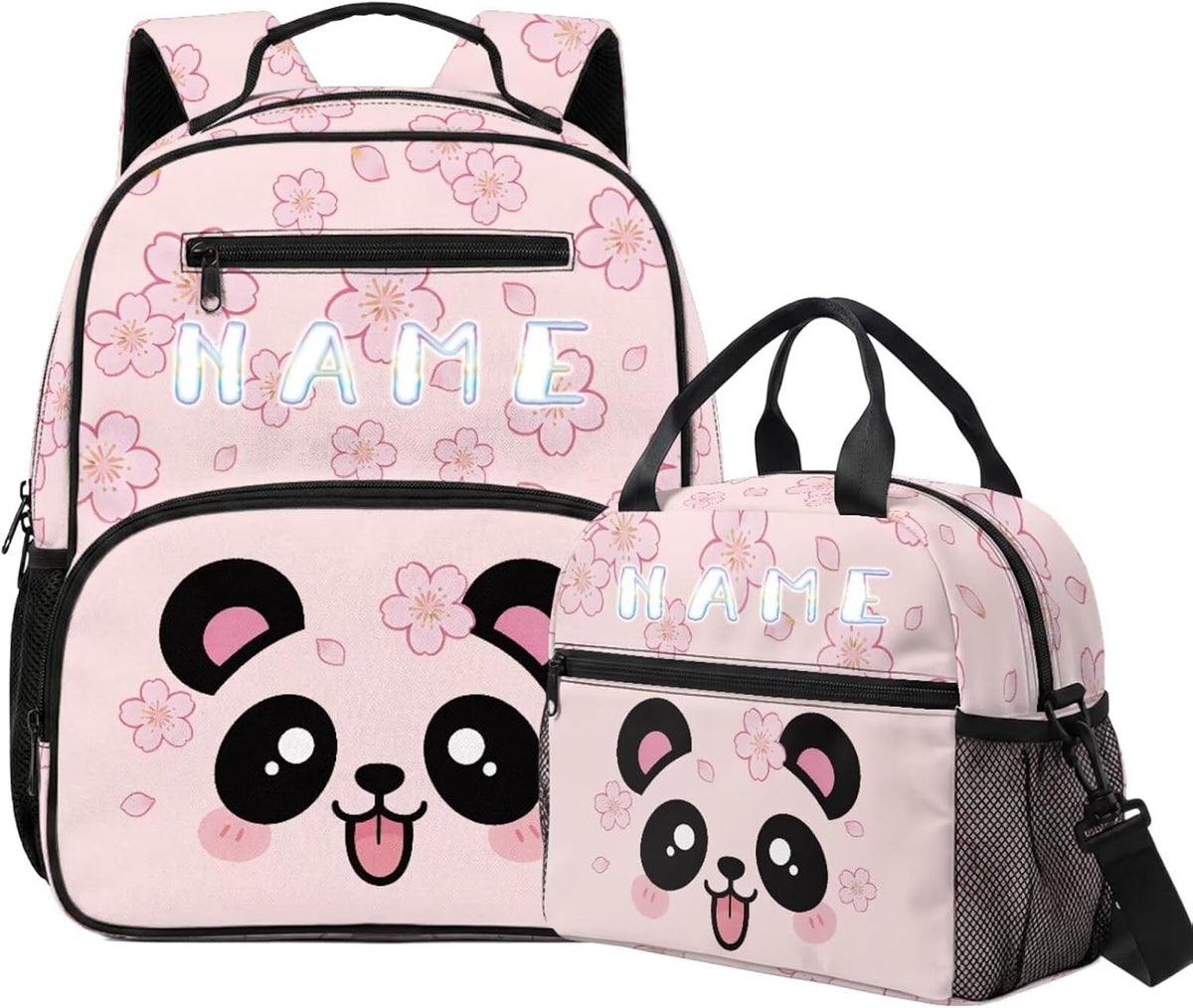 Customized Preschool School Bag For Kindergarten with Lunchbox Toddler Backpack for Girls Padded Straps and Breathable Back Panel Elementary Cat Pink Bow Heart Cute Bookbag,13 In