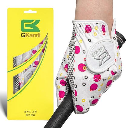 Kids Golf Glove Left Hand Right Handed Golfer 1 or 2 Pack, Breathable Grip Soft Comfort Elastic Fabric Golf Gloves for Boys Girls Youth Age 3-13