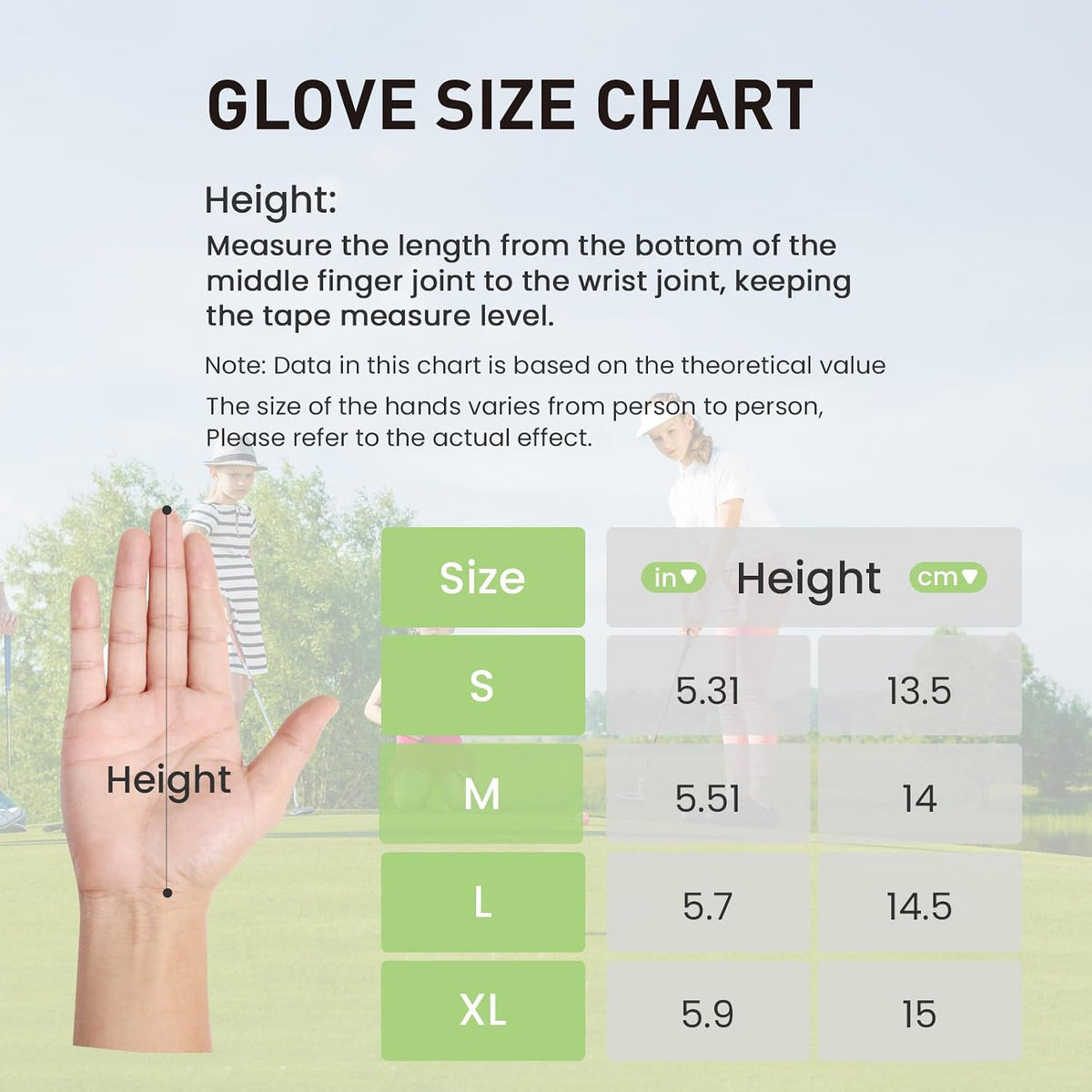 Kids Golf Glove Left Hand Right Handed Golfer 1 or 2 Pack, Breathable Grip Soft Comfort Elastic Fabric Golf Gloves for Boys Girls Youth Age 3-13