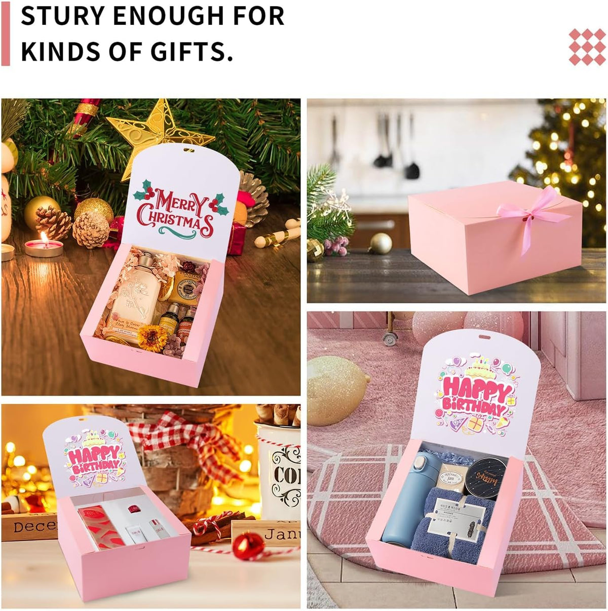 Pink Bridesmaid Proposal Boxes with Ribbon, 12 Pack