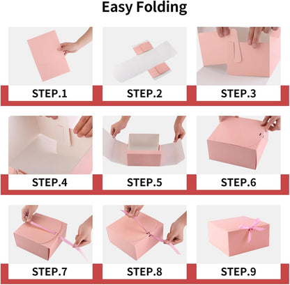 Pink Bridesmaid Proposal Boxes with Ribbon, 12 Pack