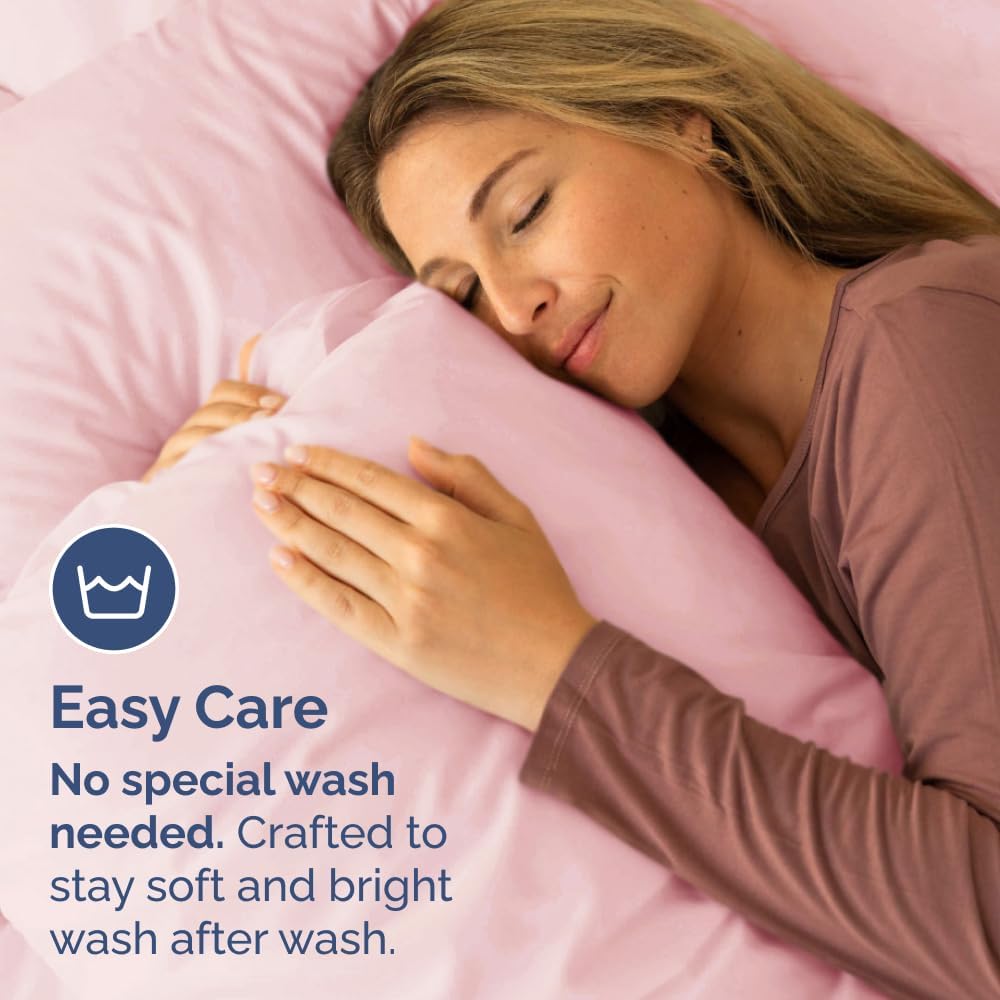 Queen Pillow Cases Set of 2 - Ultra Soft Pillowcase Covers - Baby Pink