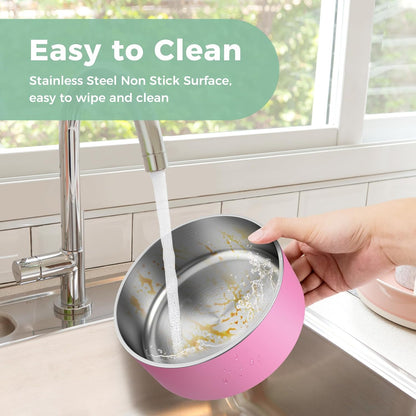 Dog Bowl,Stainless Stee Dog Water Bowl and Food Bowl,40 oz Pink