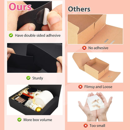 16Pcs Gift Boxes with Lids, 10.6''x7.8''x3.1'' Pink Kraft Paper Gift Box, Bridesmaid Proposal Box with Ribbon and 70pcs Adhesive Dots, for Wedding, Packaging, Present, Birthday, Cupcake Boxes