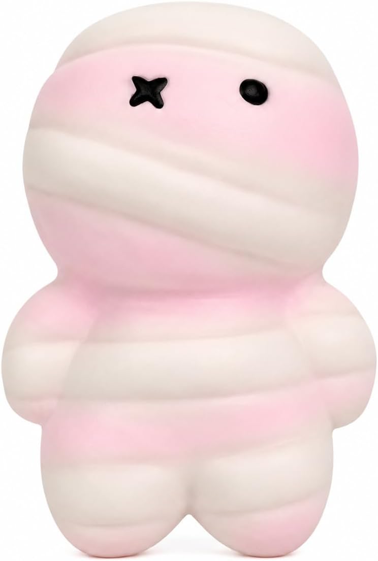 Pink Mummy Squishy Toy, Slow Rising PU Foam Desk Fidget, 5.9 in