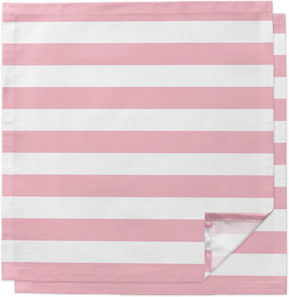 Cloth Napkins 20 x 20 Inch Pink and White Stripes Soft Absorbent Dinner Napkins Striped Simple Style Washable Reusable Kitchen Napkin Sets for Parties Wedding Restaurant Hotel