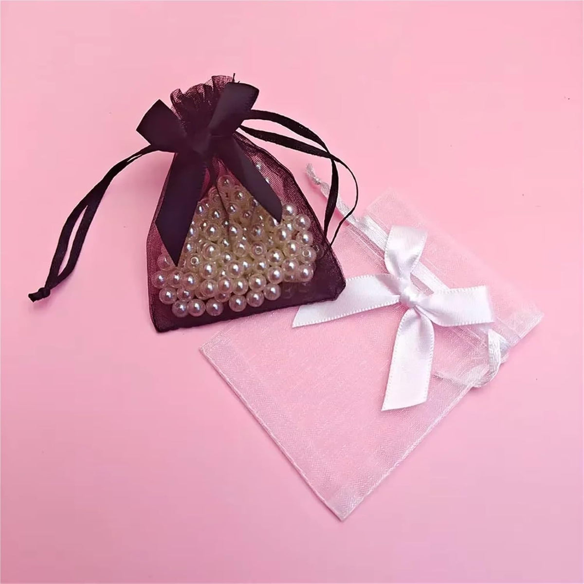 Cookie Packaging Bag 100pcs Bowknot Organza Gift Bag 7x9 9x12 10x15 Jewelry Bags Wedding Party Jewelry Candy Drawstring Packaging Pouch Gift Bag(Peach,10X15cm)