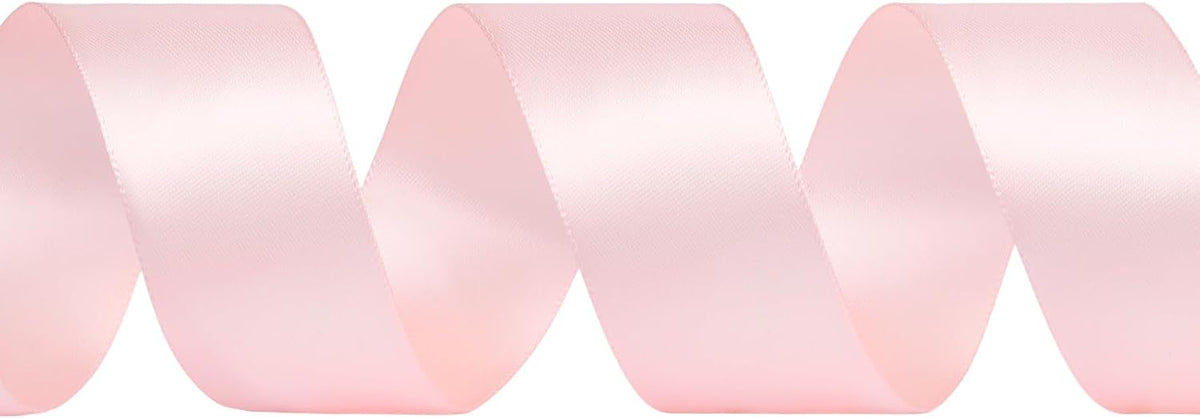Double Faced Light Pink Satin Ribbon, 1-1/2 Inches, 50 Yards