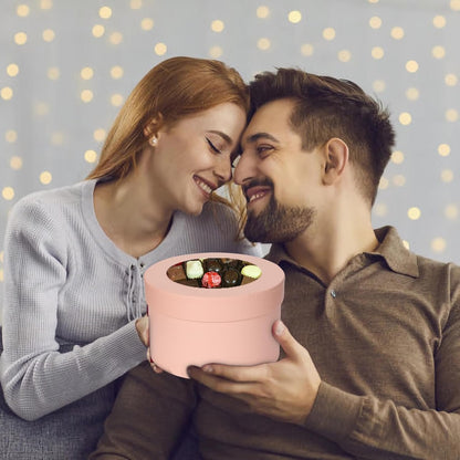 Flower Boxes for Arrangements Nesting Round Gift Boxes with Clear Lids Pink Round Boxes for Flowers Set of 4 Assorted Sizes Flower Boxes for Flower Arrangements, Valentine's Day, Mother's Day