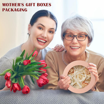 Flower Boxes for Arrangements Nesting Round Gift Boxes with Clear Lids Pink Round Boxes for Flowers Set of 4 Assorted Sizes Flower Boxes for Flower Arrangements, Valentine's Day, Mother's Day