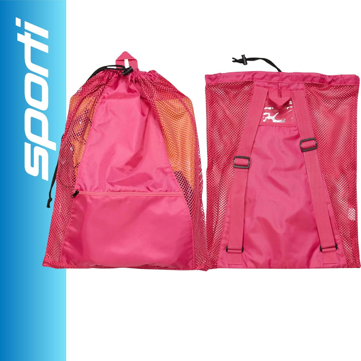 Mesh Swimming Equipment Backpack, Drawstring Gear Bag for Swimmers
