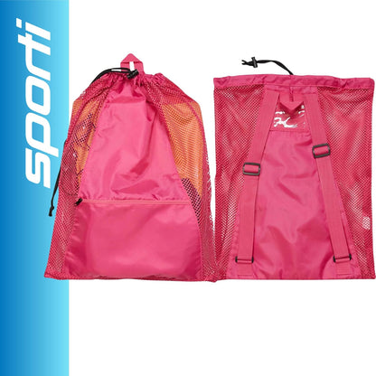 Mesh Swimming Equipment Backpack, Drawstring Gear Bag for Swimmers