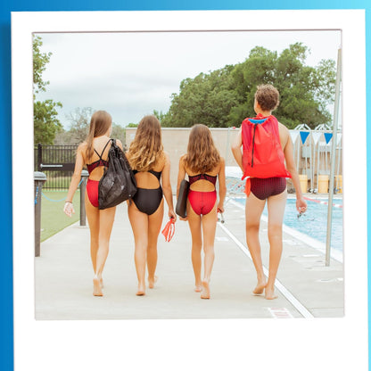 Mesh Swimming Equipment Backpack, Drawstring Gear Bag for Swimmers