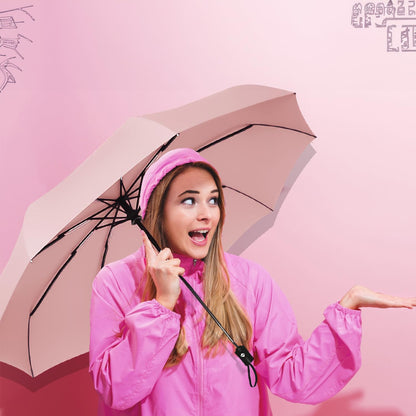 Windproof Travel Compact Umbrella-Automatic Umbrellas for Rain-Compact Folding Umbrella, Travel Umbrella Compact, Small Portable Windproof Umbrellas for Men Women Teenage.(Pink)
