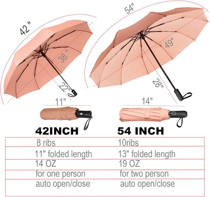 Windproof Travel Compact Umbrella-Automatic Umbrellas for Rain-Compact Folding Umbrella, Travel Umbrella Compact, Small Portable Windproof Umbrellas for Men Women Teenage.(Pink)