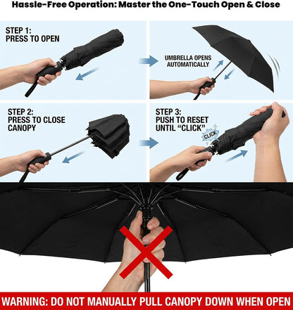 Windproof Travel Compact Umbrella-Automatic Umbrellas for Rain-Compact Folding Umbrella, Travel Umbrella Compact, Small Portable Windproof Umbrellas for Men Women Teenage.(Pink)